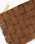LINDY CLUTCH WOVEN LARGE FAUX SUEDE CAMEL - REMI/REID