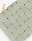 LINDY CLUTCH WOVEN LARGE FAUX SUEDE CELADON - REMI/REID
