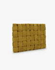 LINDY CLUTCH WOVEN LARGE FAUX SUEDE CHARTREUSE - REMI/REID