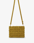 LINDY CLUTCH WOVEN LARGE FAUX SUEDE CHARTREUSE - REMI/REID