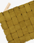 LINDY CLUTCH WOVEN LARGE FAUX SUEDE CHARTREUSE - REMI/REID