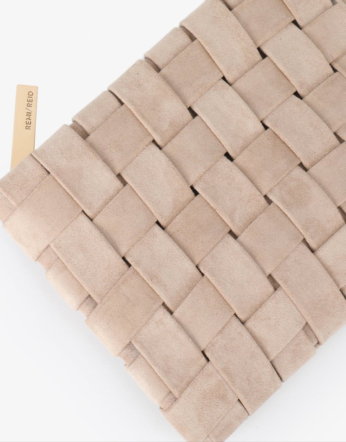 LINDY CLUTCH WOVEN LARGE FAUX SUEDE FOUNDATION - REMI/REID