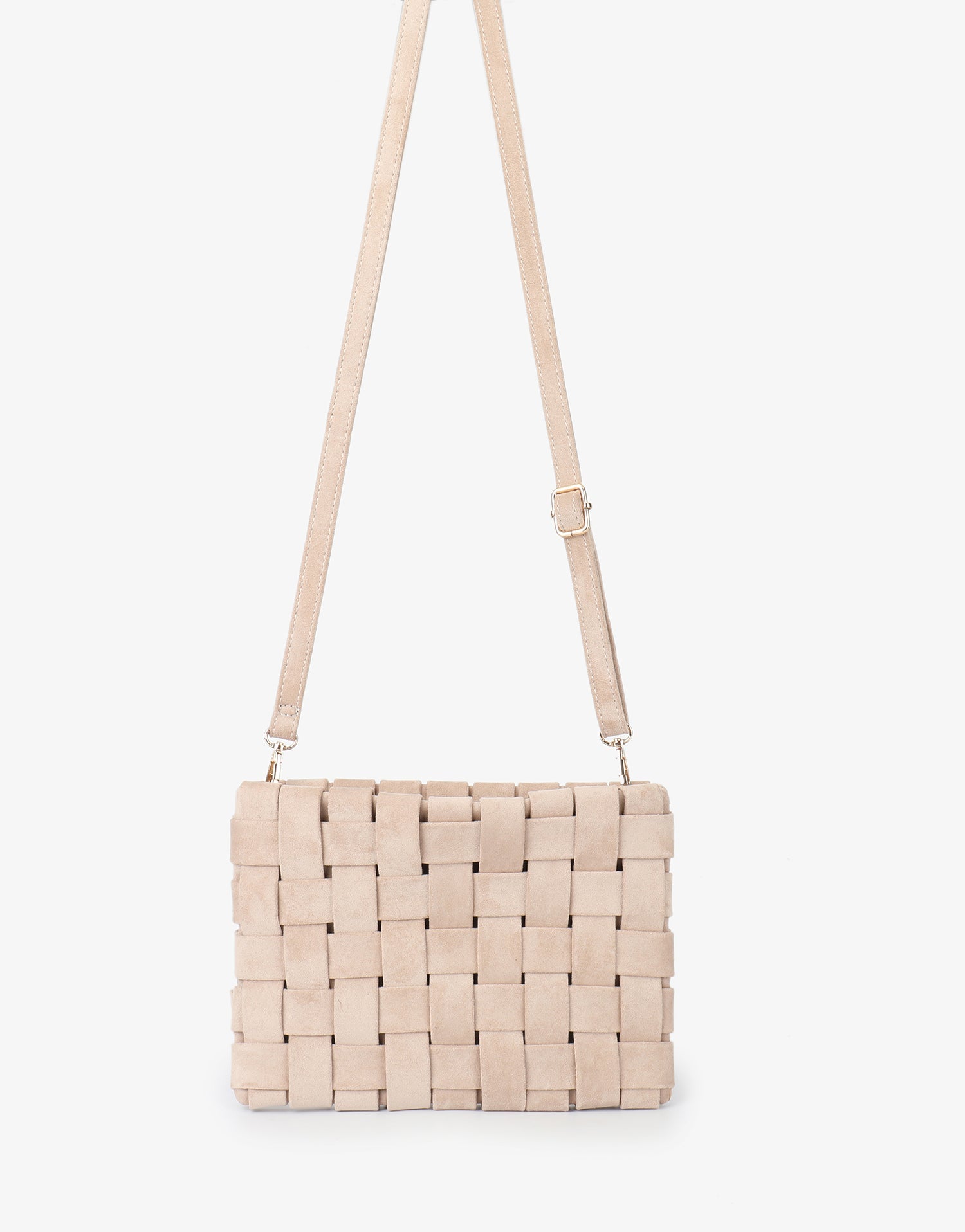 LINDY CLUTCH WOVEN LARGE FAUX SUEDE FOUNDATION - REMI/REID