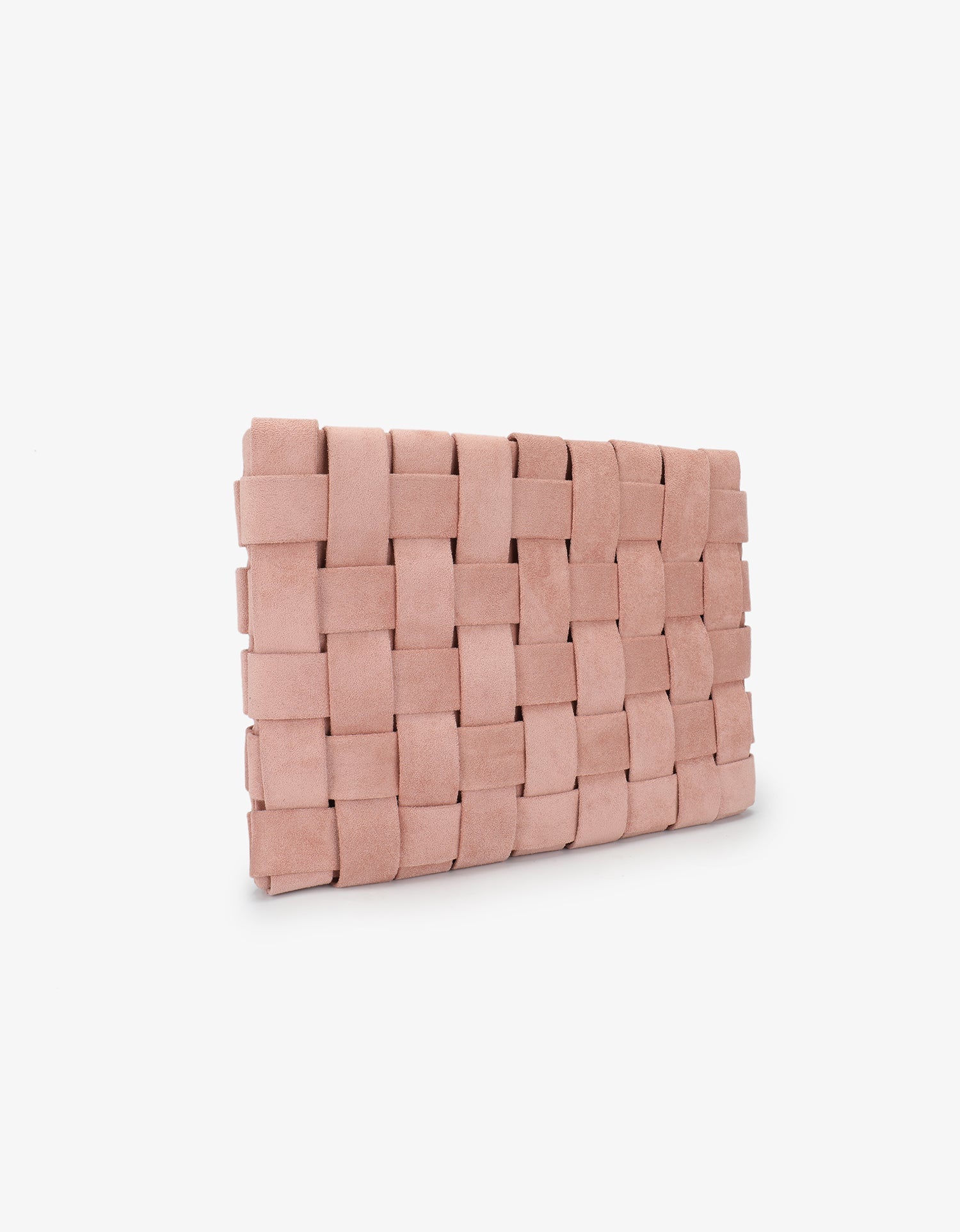 LINDY CLUTCH WOVEN LARGE FAUX SUEDE ROSE - REMI/REID