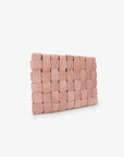 LINDY CLUTCH WOVEN LARGE FAUX SUEDE ROSE - REMI/REID