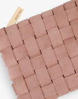 LINDY CLUTCH WOVEN LARGE FAUX SUEDE ROSE - REMI/REID