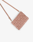 LINDY CLUTCH WOVEN LARGE FAUX SUEDE ROSE - REMI/REID