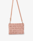 LINDY CLUTCH WOVEN LARGE FAUX SUEDE ROSE - REMI/REID
