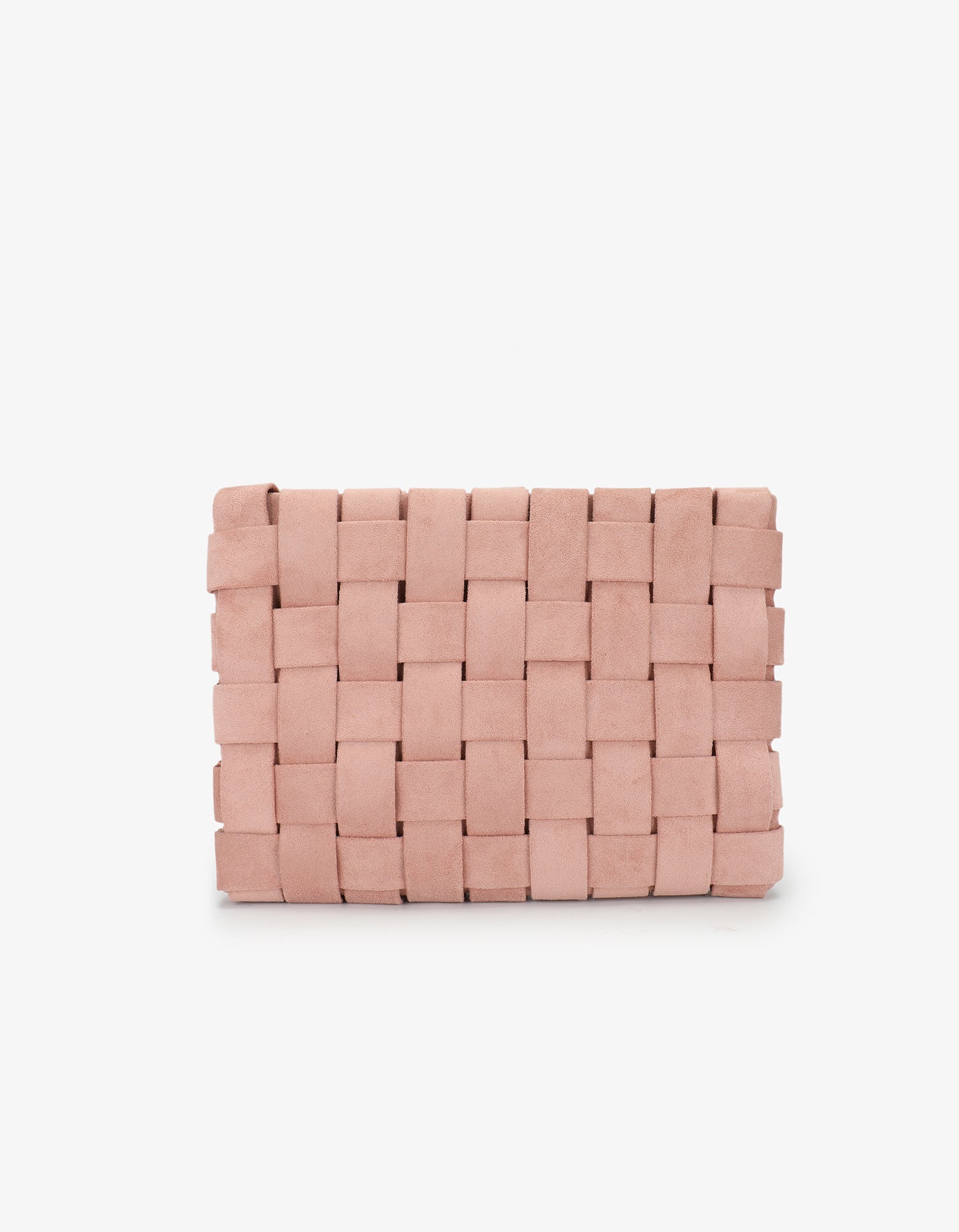 LINDY CLUTCH WOVEN LARGE FAUX SUEDE ROSE - REMI/REID