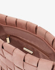 LINDY CLUTCH WOVEN LARGE FAUX SUEDE ROSE - REMI/REID