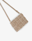 LINDY CLUTCH WOVEN LARGE FAUX SUEDE TAN - REMI/REID