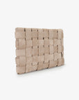LINDY CLUTCH WOVEN LARGE FAUX SUEDE TAN - REMI/REID