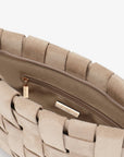LINDY CLUTCH WOVEN LARGE FAUX SUEDE TAN - REMI/REID