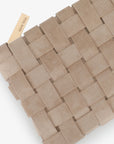LINDY CLUTCH WOVEN LARGE FAUX SUEDE TAN - REMI/REID