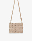 LINDY CLUTCH WOVEN LARGE FAUX SUEDE TAN - REMI/REID