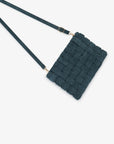 LINDY CLUTCH WOVEN LARGE FAUX SUEDE TEAL - REMI/REID