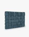 LINDY CLUTCH WOVEN LARGE FAUX SUEDE TEAL - REMI/REID