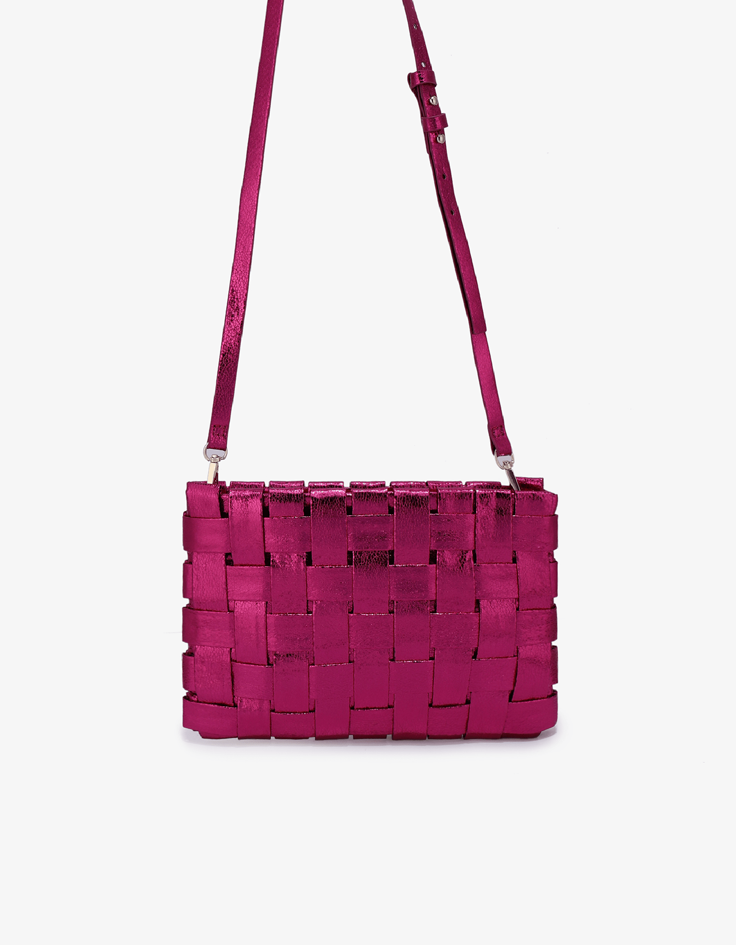 LINDY CLUTCH WOVEN LARGE HI SHINE METALLIC MAGENTA - REMI/REID