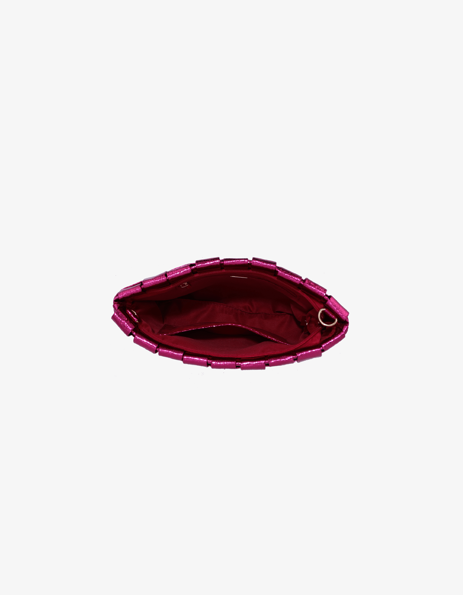 LINDY CLUTCH WOVEN LARGE HI SHINE METALLIC MAGENTA - REMI/REID