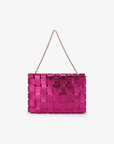 LINDY CLUTCH WOVEN LARGE HI SHINE METALLIC MAGENTA - REMI/REID