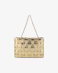 LINDY CLUTCH WOVEN LARGE HI SHINE METALLIC PLATINUM - REMI/REID