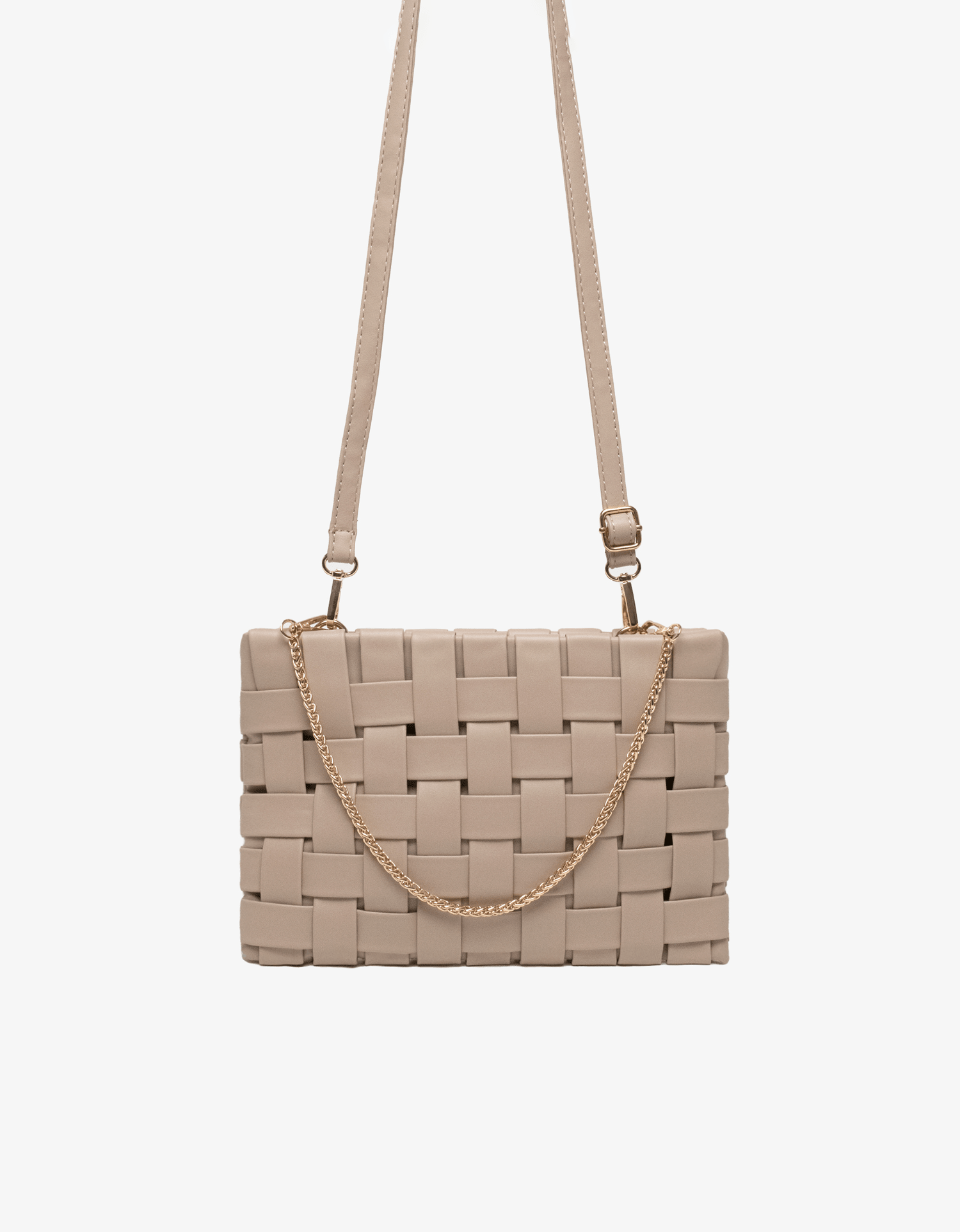 LINDY CLUTCH WOVEN LARGE LIGHT TAN - REMI/REID