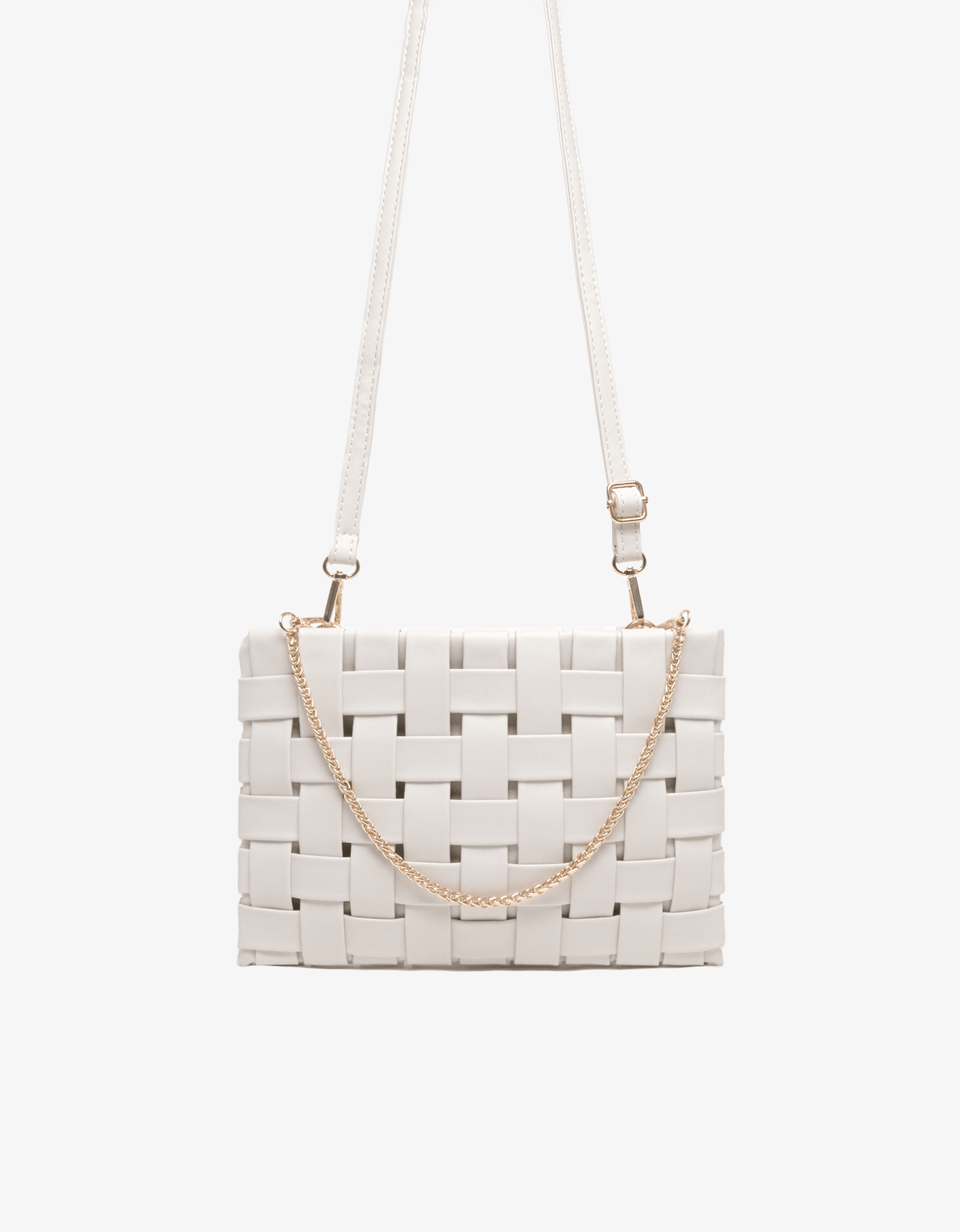 LINDY CLUTCH WOVEN LARGE OFF WHITE - REMI/REID