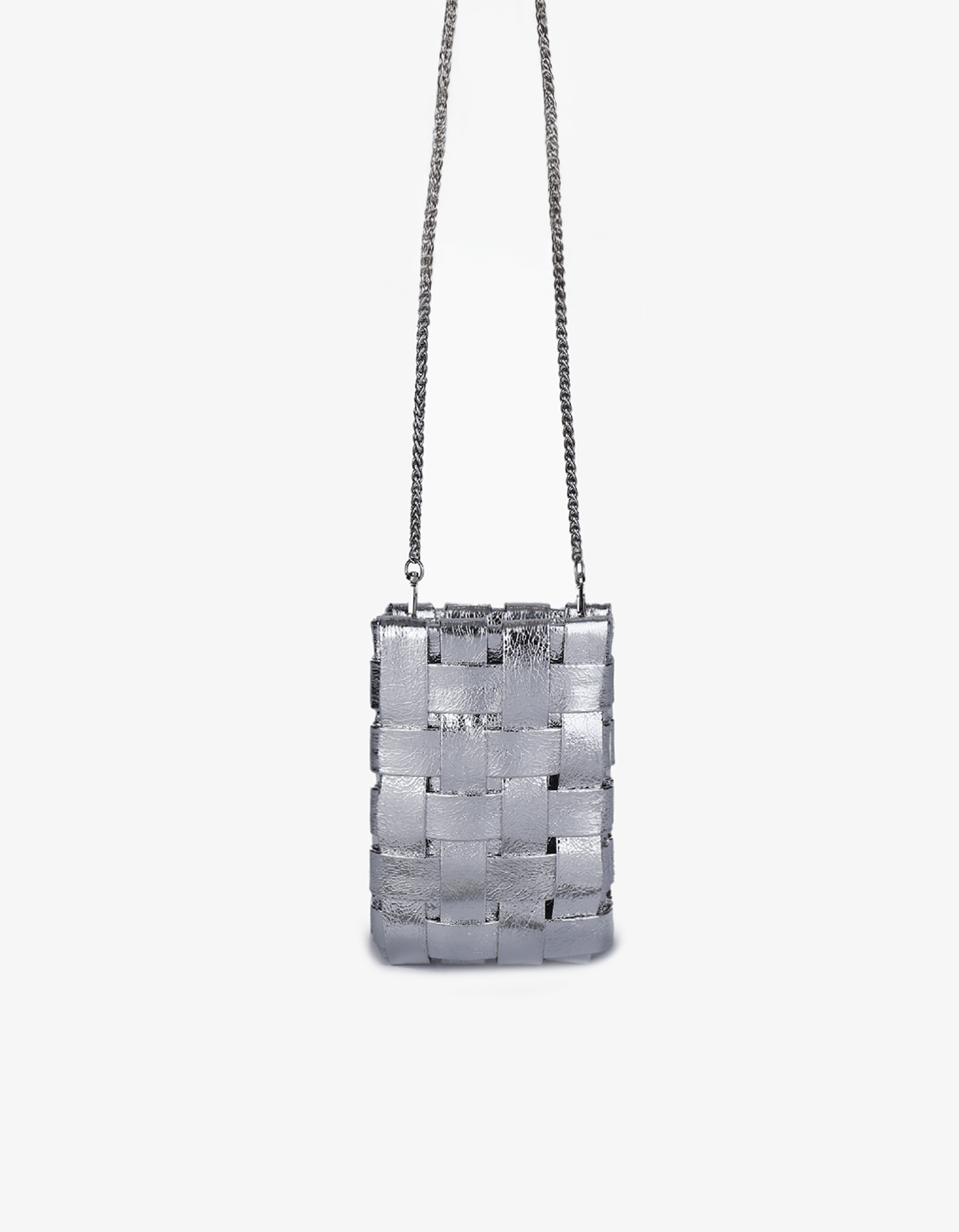 LINDY WOVEN CELLPHONE HI SHINE METALLIC SILVER - REMI/REID