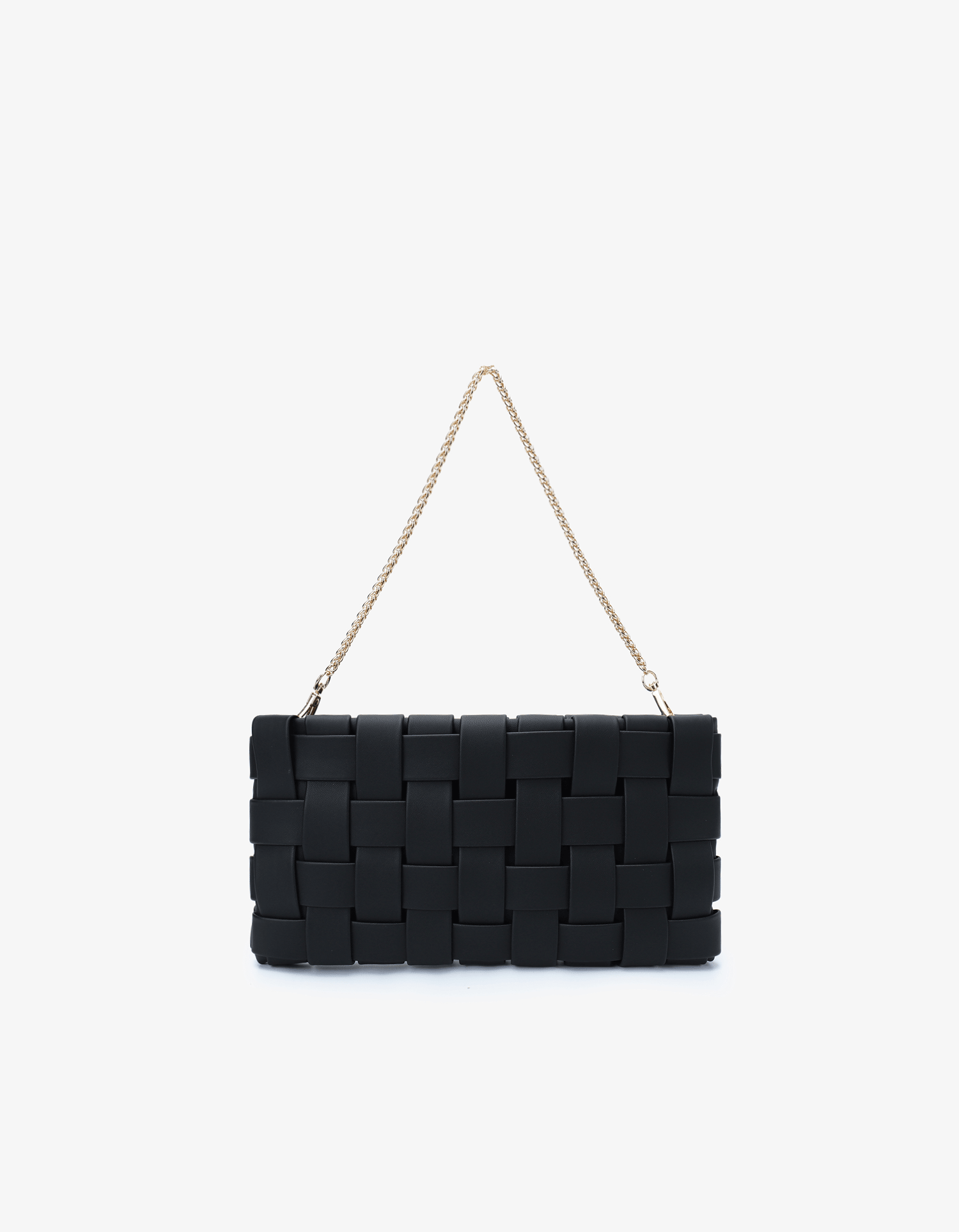 LINDY WOVEN CLUTCH SMALL BLACK - REMI/REID
