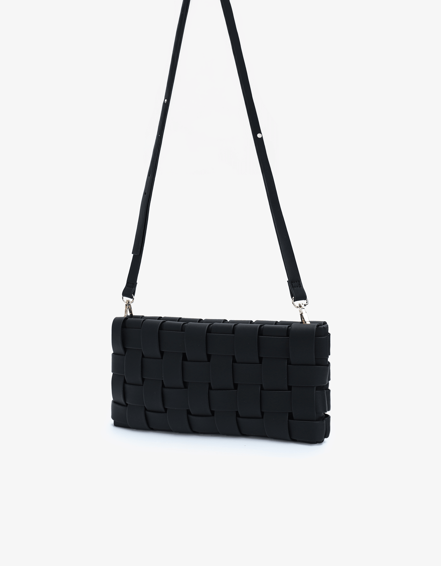 LINDY WOVEN CLUTCH SMALL BLACK - REMI/REID