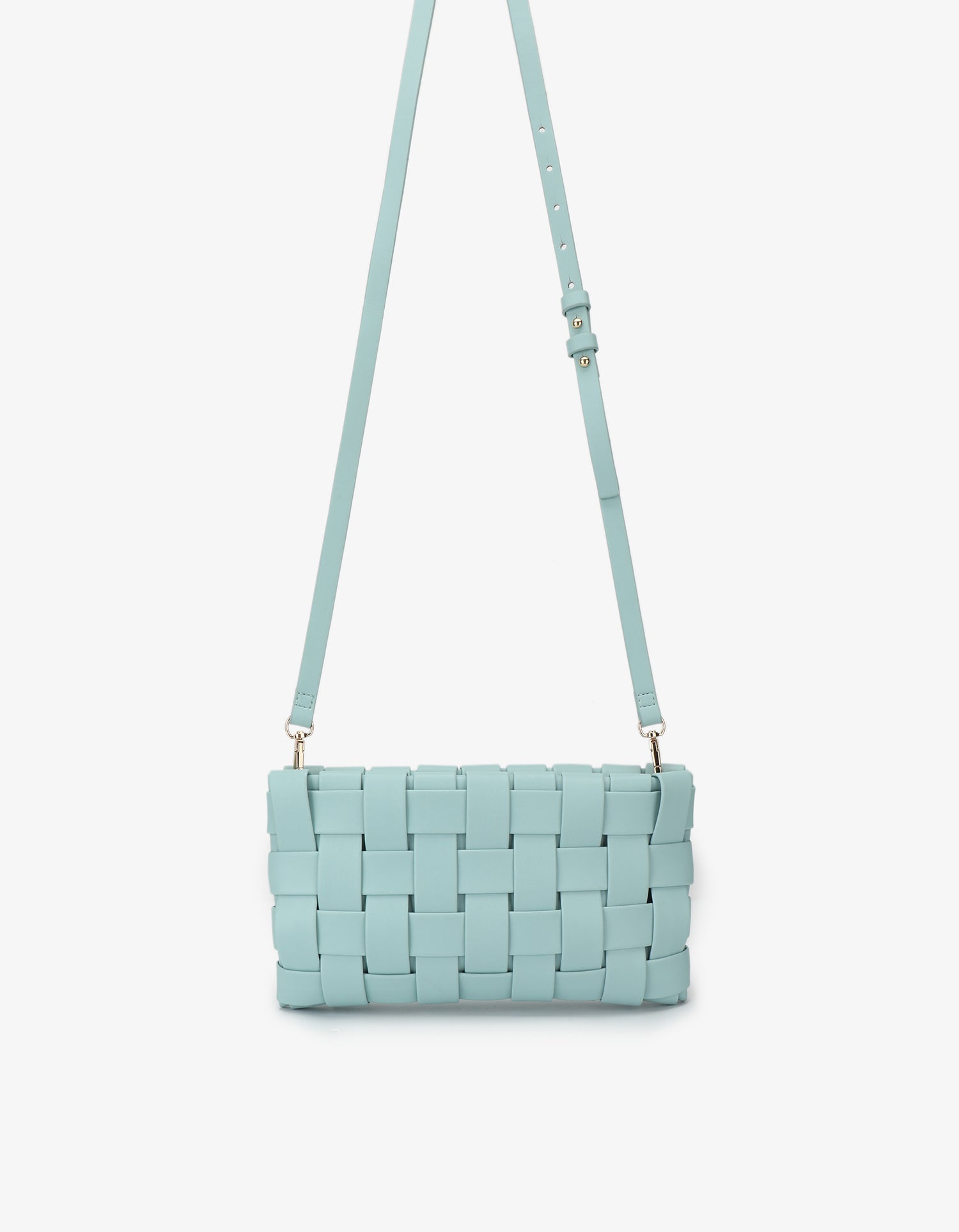 LINDY WOVEN CLUTCH SMALL BLUE - REMI/REID