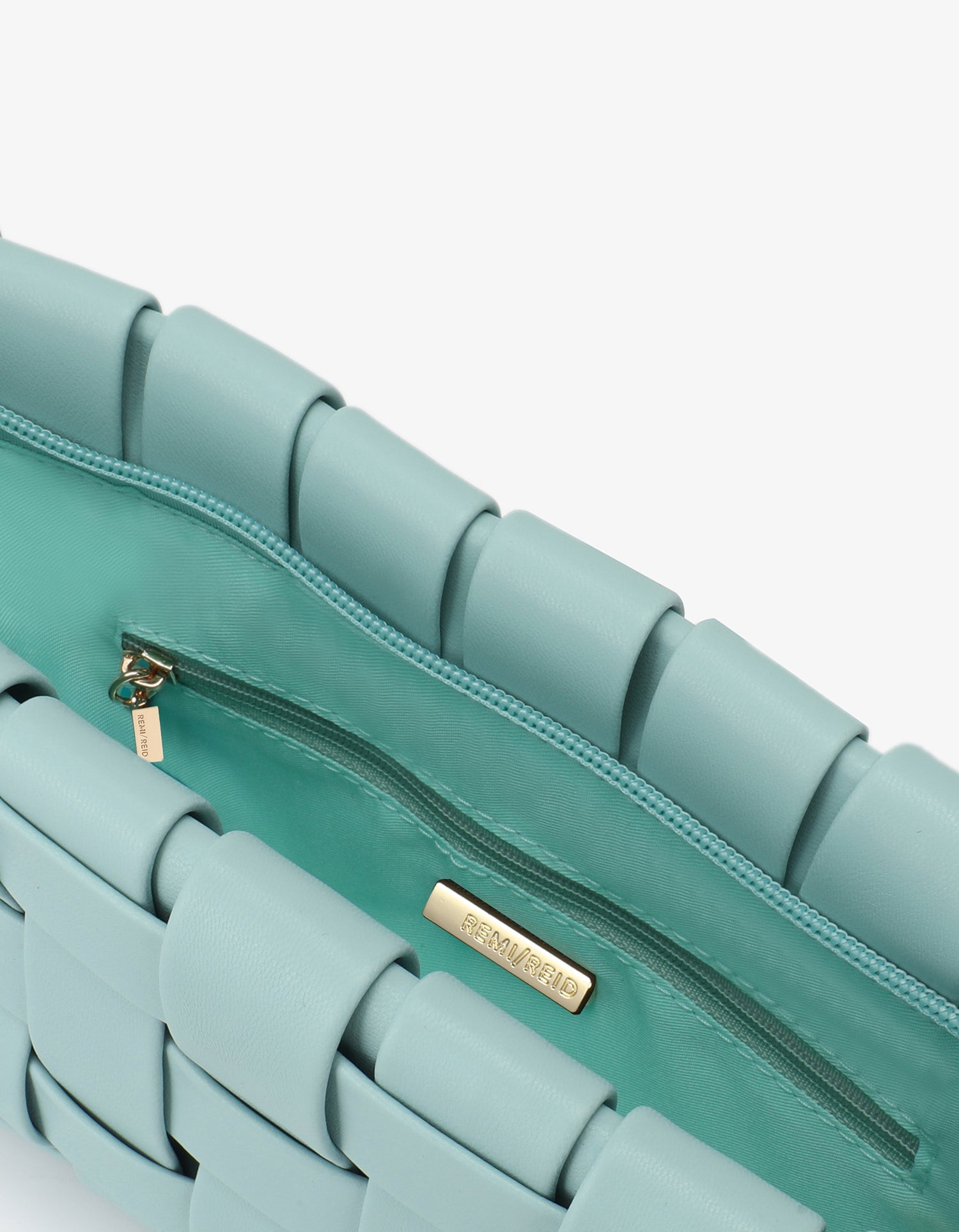 LINDY WOVEN CLUTCH SMALL BLUE - REMI/REID