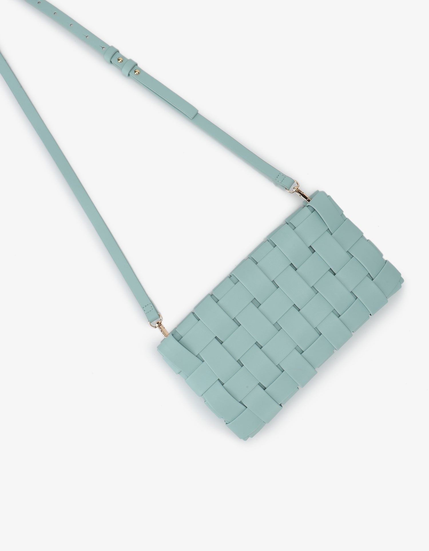 LINDY WOVEN CLUTCH SMALL BLUE - REMI/REID