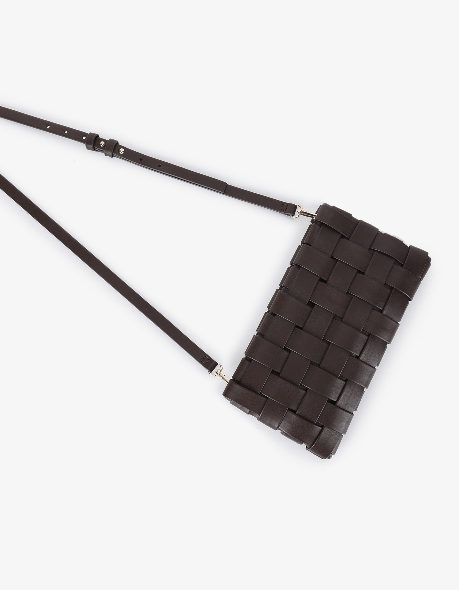 LINDY WOVEN CLUTCH SMALL ESPRESSO - REMI/REID