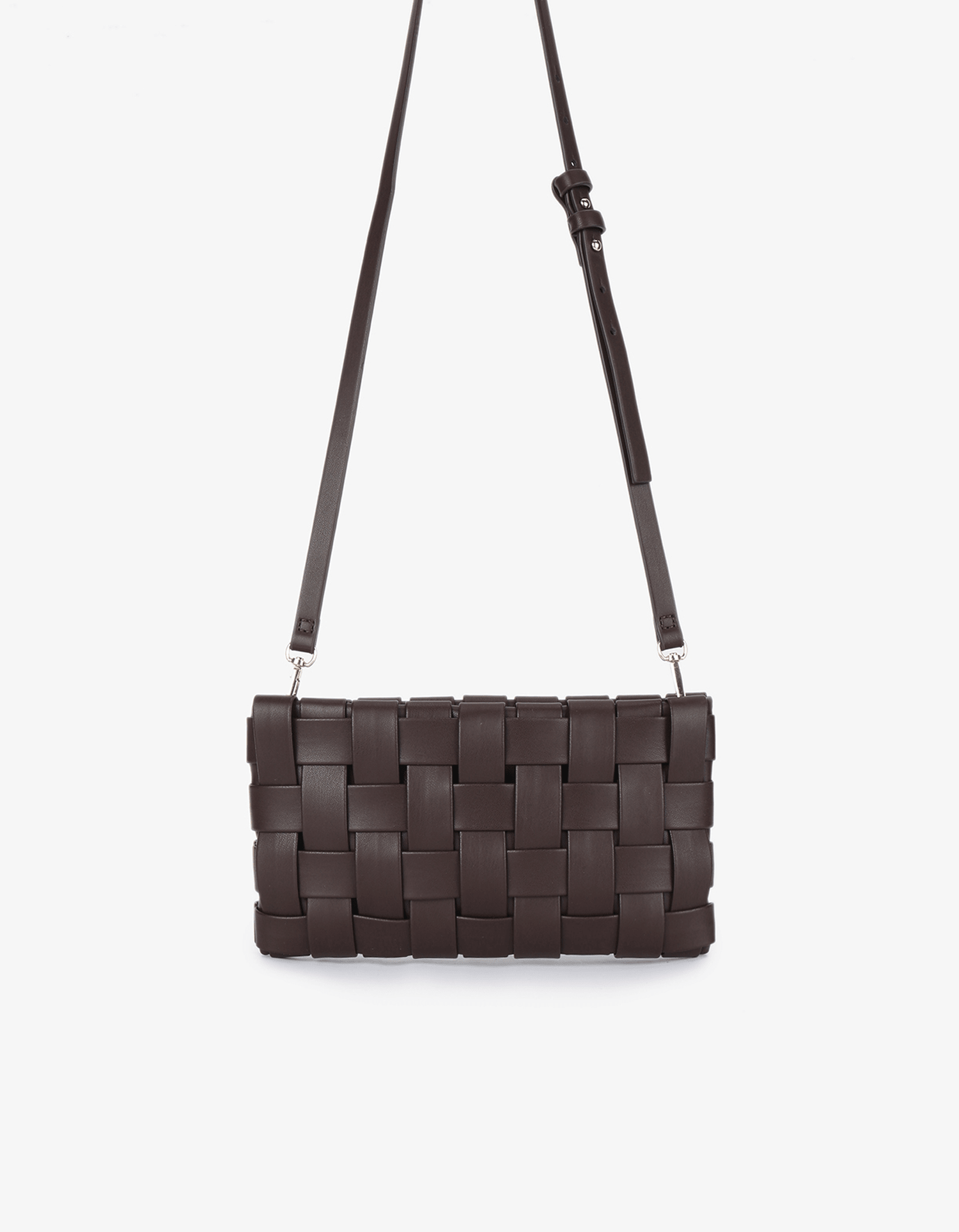LINDY WOVEN CLUTCH SMALL ESPRESSO - REMI/REID