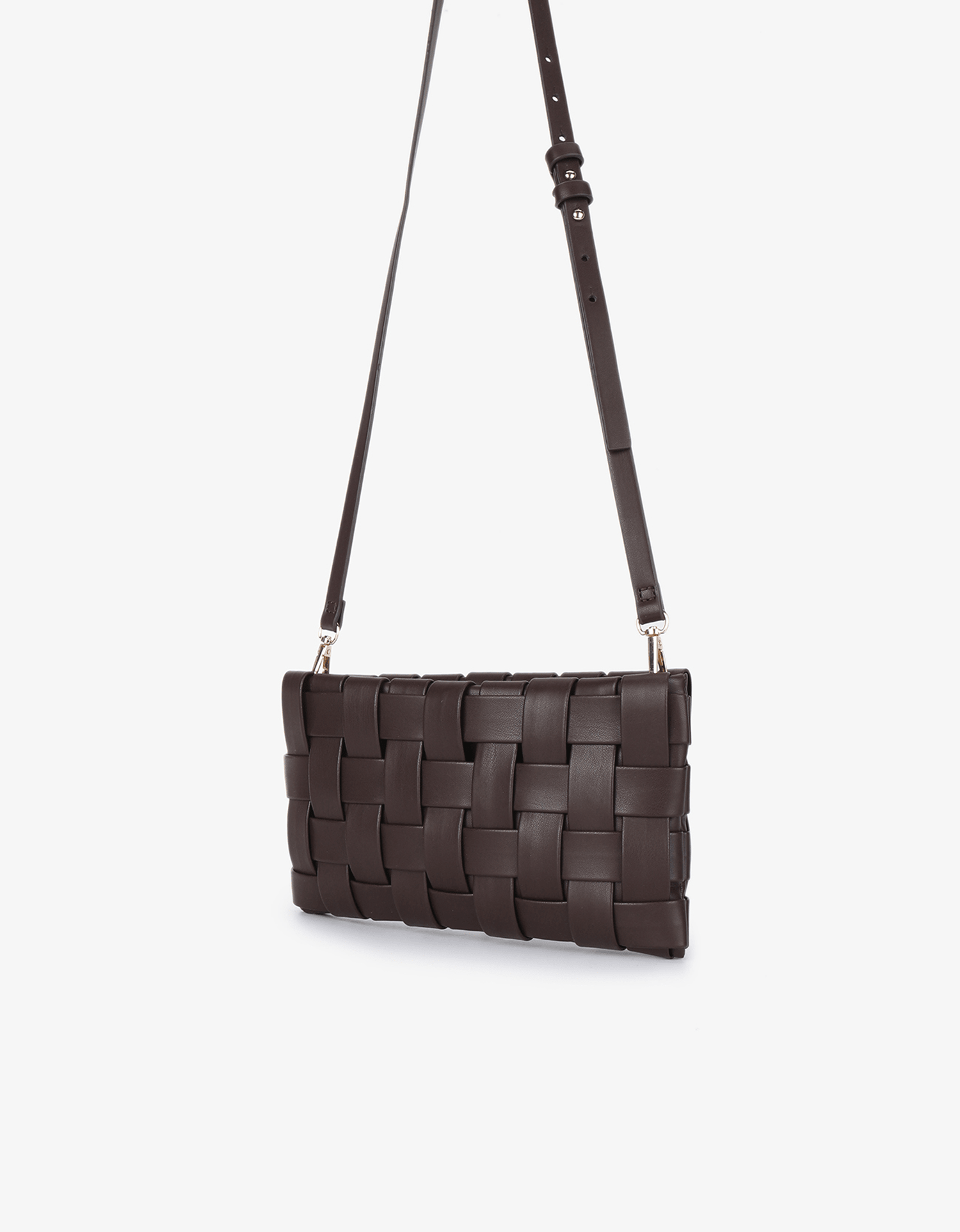 LINDY WOVEN CLUTCH SMALL ESPRESSO - REMI/REID