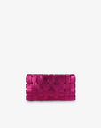 LINDY WOVEN CLUTCH SMALL HI SHINE METALLIC MAGENTA - REMI/REID