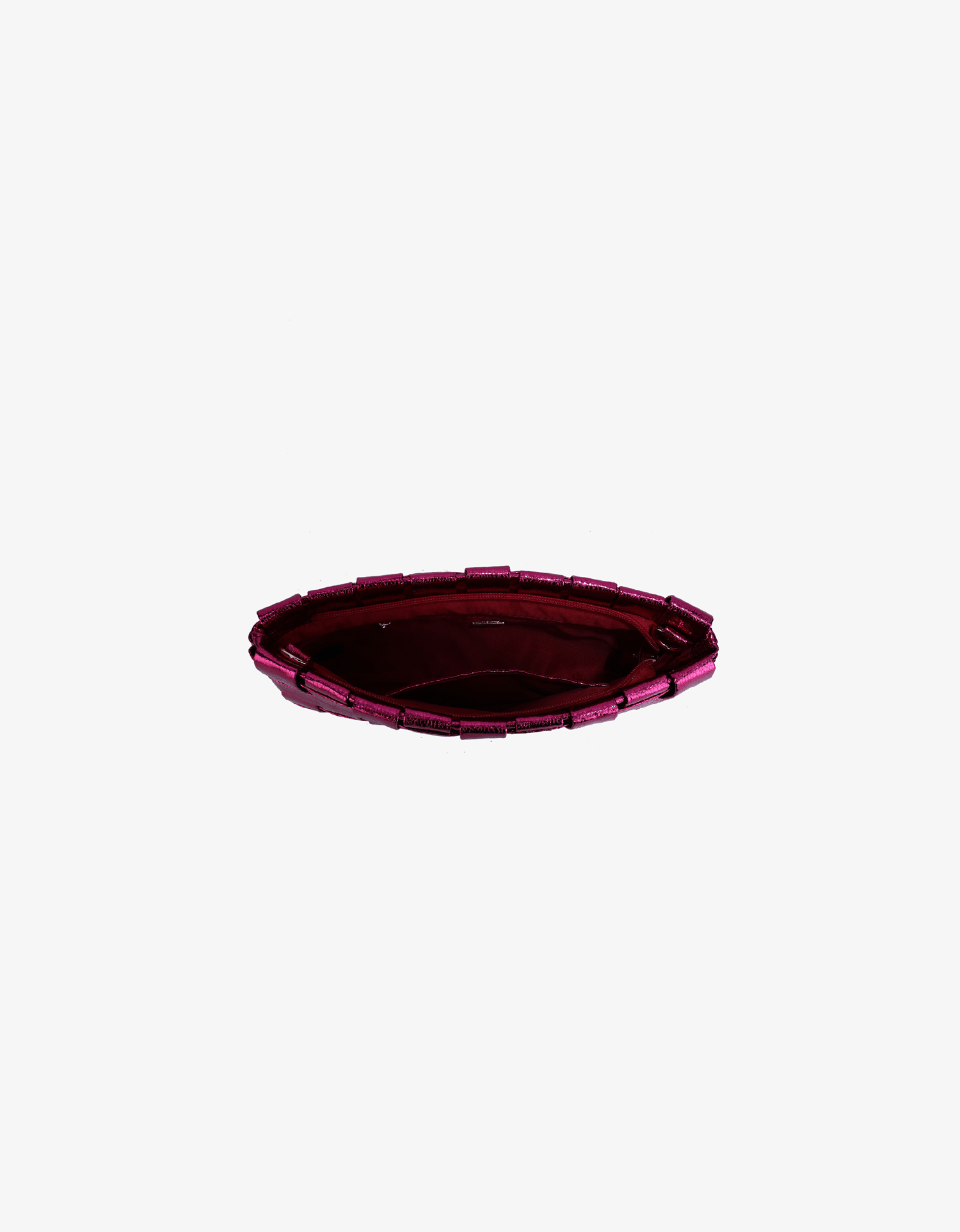 LINDY WOVEN CLUTCH SMALL HI SHINE METALLIC MAGENTA - REMI/REID