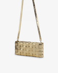 LINDY WOVEN CLUTCH SMALL HI SHINE METALLIC PLATINUM - REMI/REID