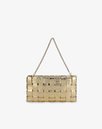 LINDY WOVEN CLUTCH SMALL HI SHINE METALLIC PLATINUM - REMI/REID
