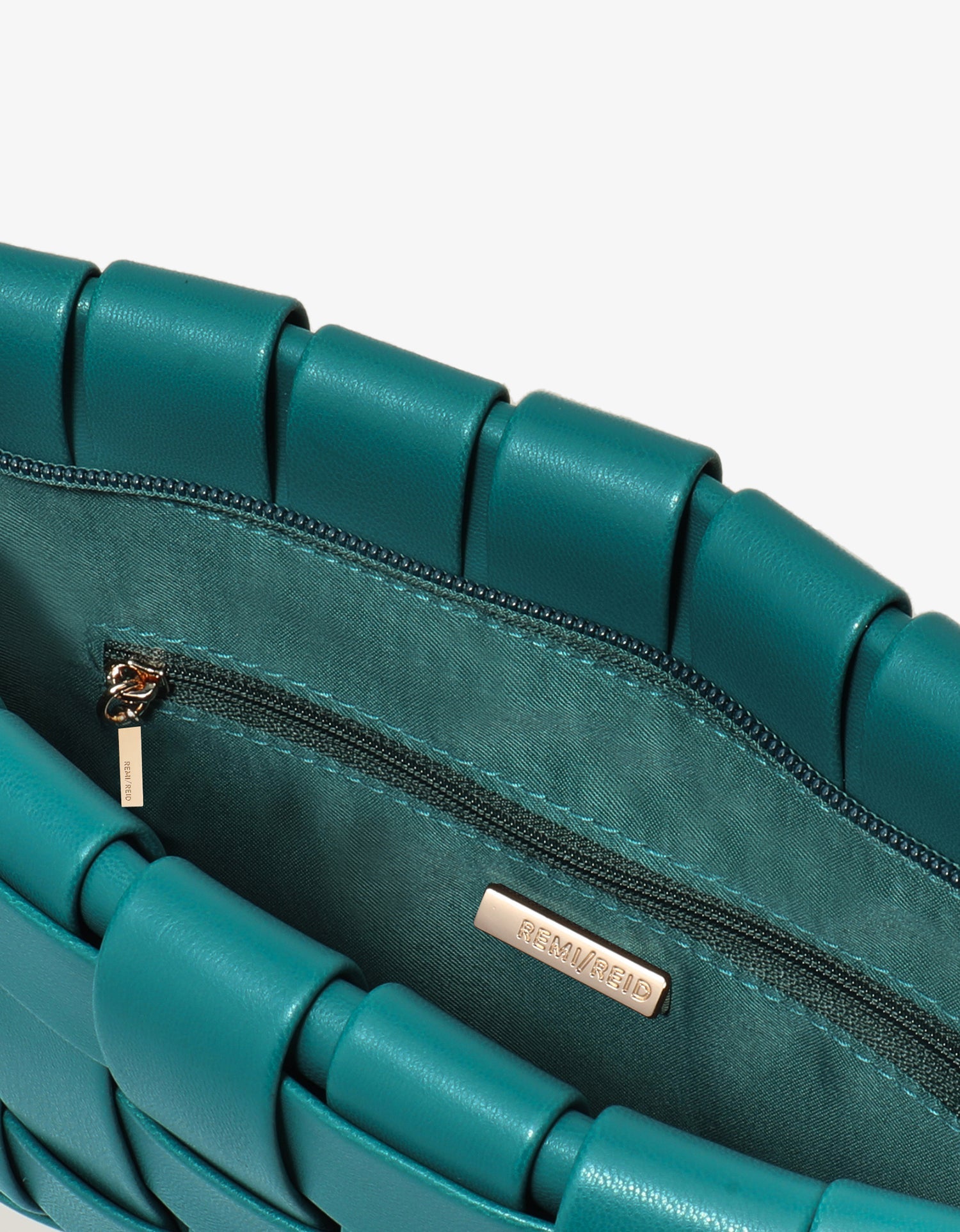 LINDY WOVEN CLUTCH SMALL TEAL - REMI/REID