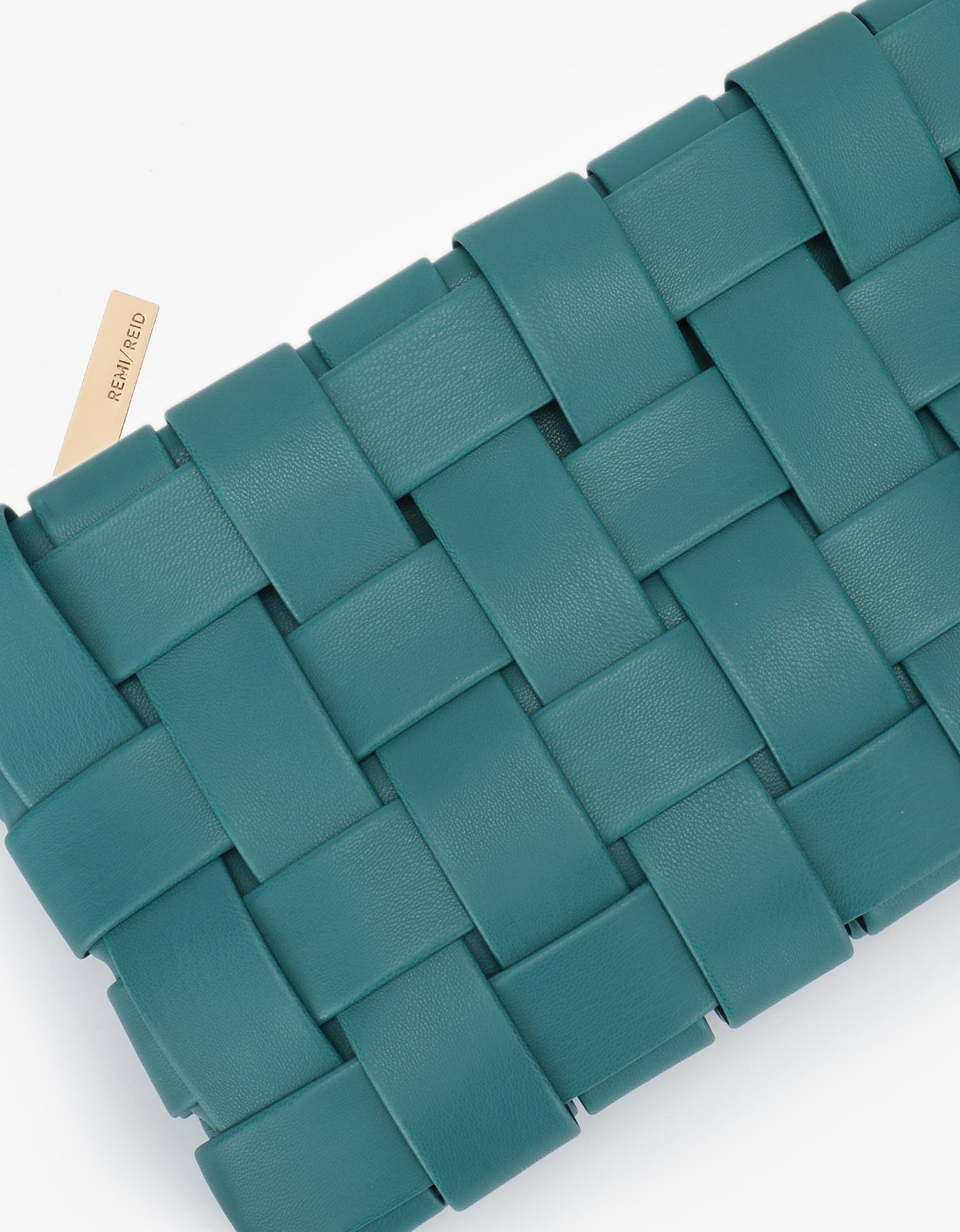 LINDY WOVEN CLUTCH SMALL TEAL - REMI/REID