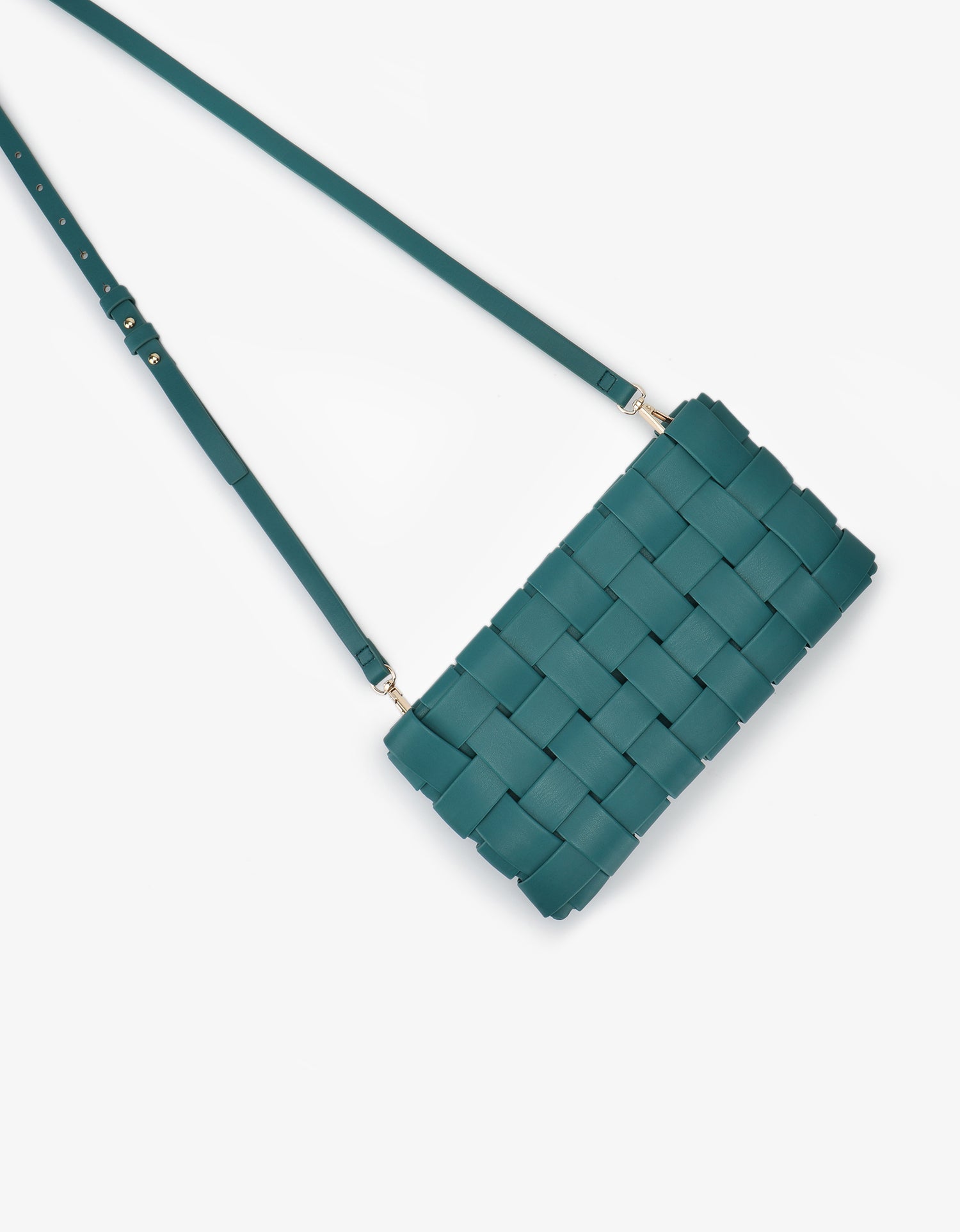 LINDY WOVEN CLUTCH SMALL TEAL - REMI/REID