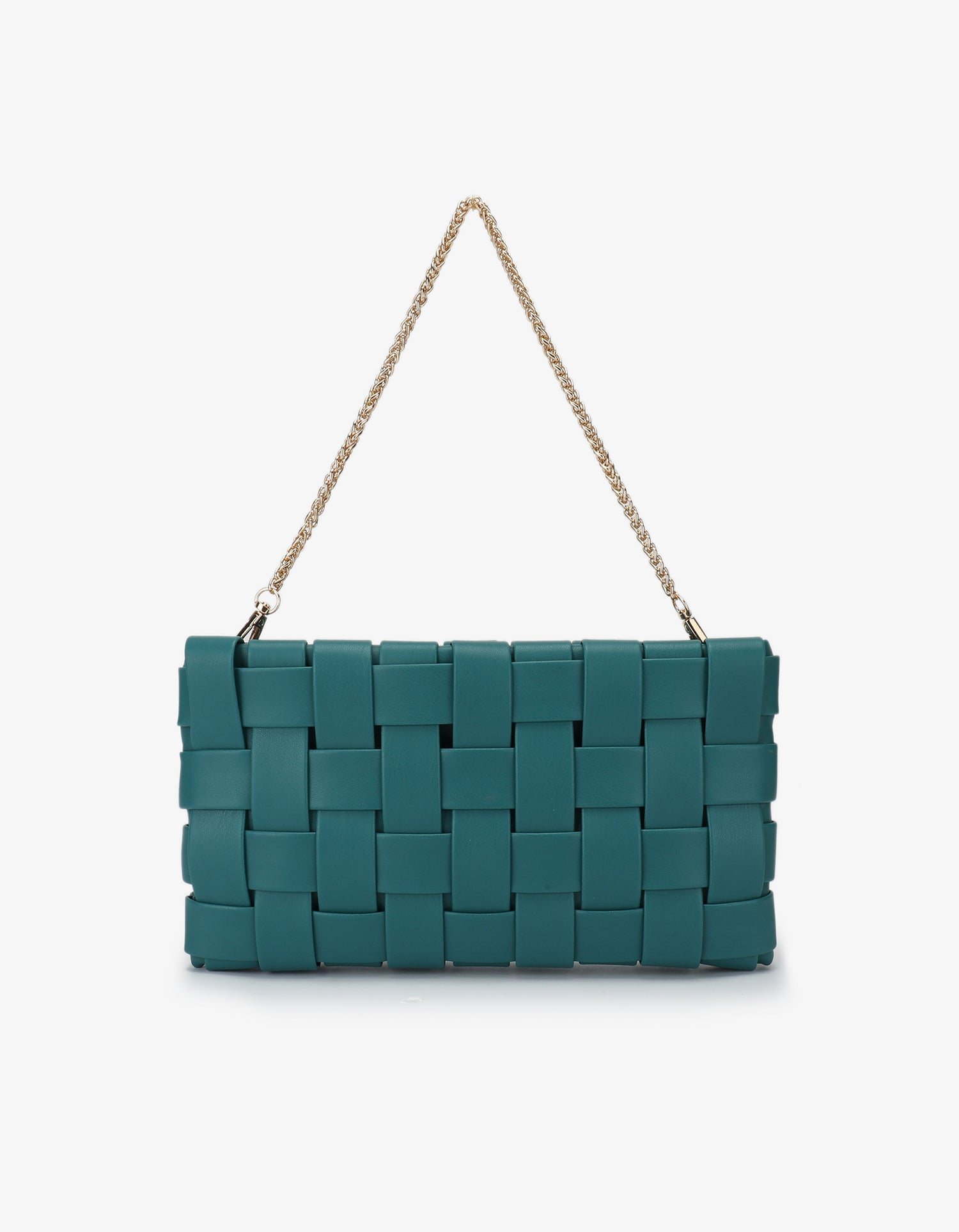 LINDY WOVEN CLUTCH SMALL TEAL - REMI/REID