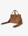 NOE FRINGE FAUX SUEDE SHORT CAMEL - REMI/REID