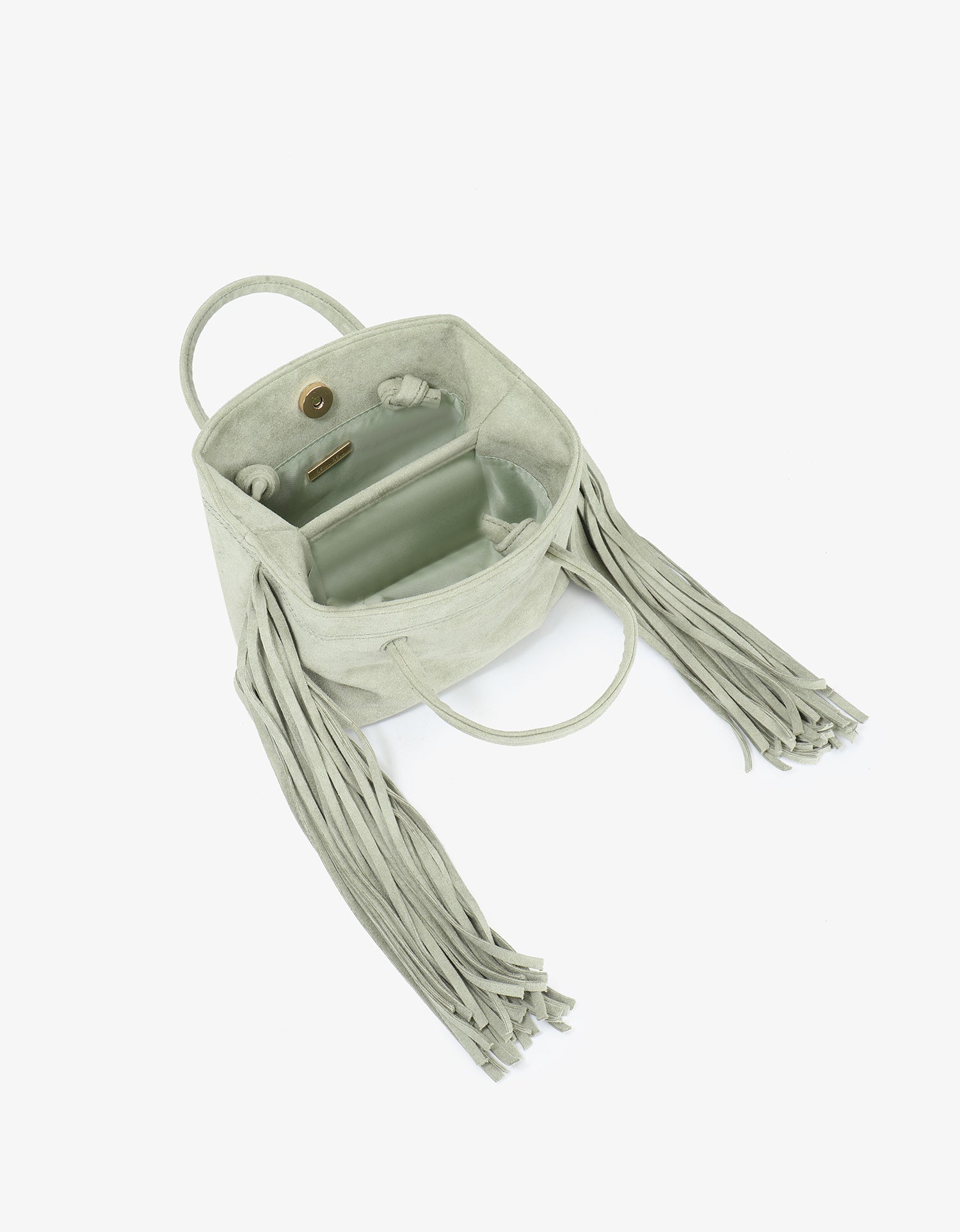 NOE FRINGE FAUX SUEDE SHORT CELADON - REMI/REID