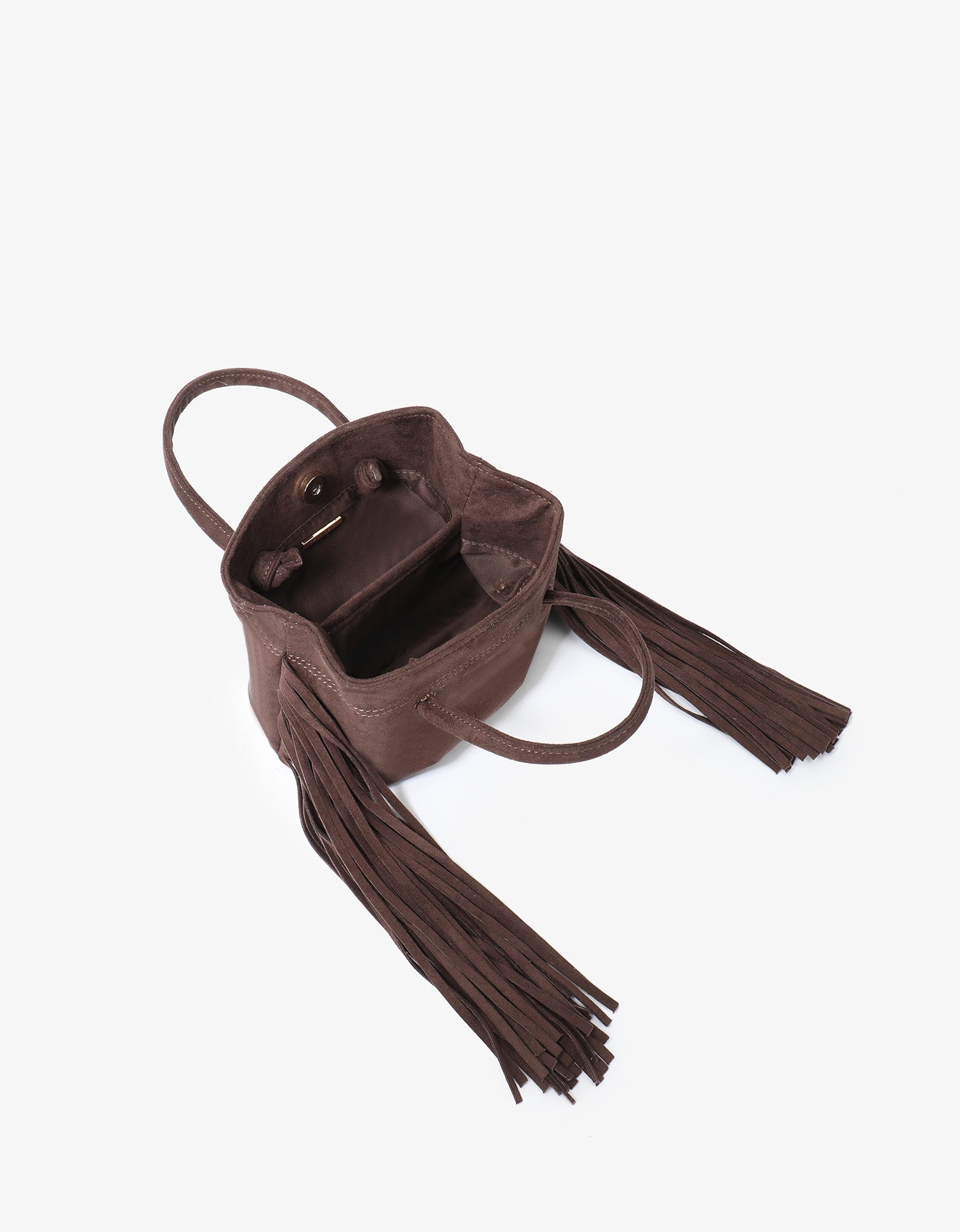 NOE FRINGE FAUX SUEDE SHORT CHOCOLATE - REMI/REID