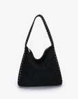 PASCAL SHOULDER STUDDED FAUX SUEDE BLACK - REMI/REID