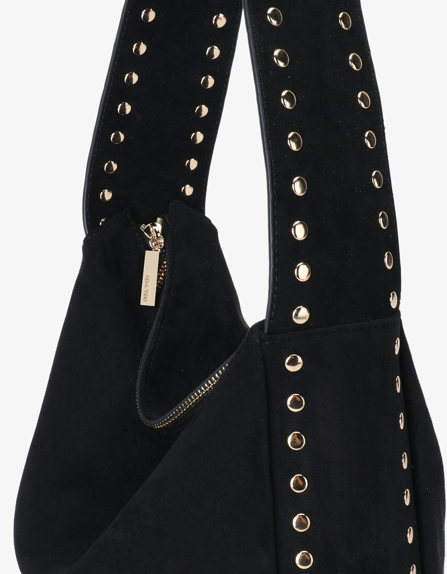 PASCAL SHOULDER STUDDED FAUX SUEDE BLACK - REMI/REID