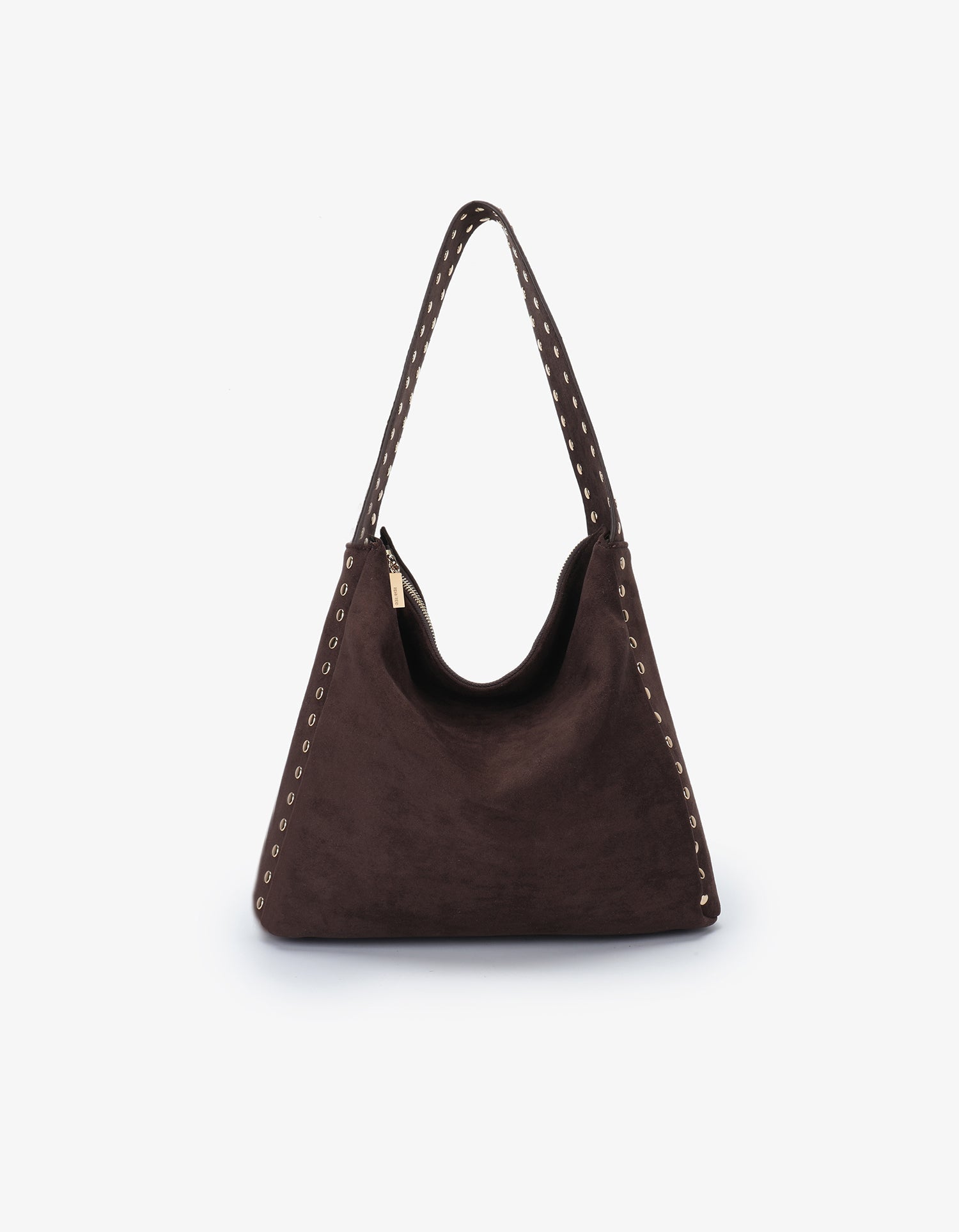 PASCAL SHOULDER STUDDED FAUX SUEDE CHOCOLATE - REMI/REID